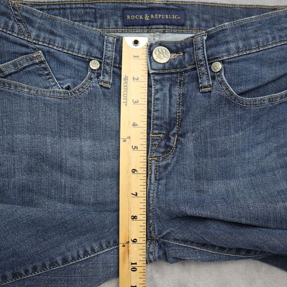 Rock & Republic Jeans Womens Berlin 6 32 Blue Pants Denim Low Rise Stretch - Picture 6 of 16
